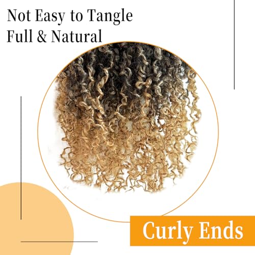 8 Inch Pre-Looped Yanky Twist Crochet Hair, 30 Strands/Pc, Mini Passion Twists, Senegalese Braiding Hair (T27, 8 Pcs/Pack) - color: T27, size: 8in (8/pack)
