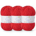 Fluffy Chenille Yarn for Crocheting，Baby Yarn for Crocheting Soft，3 Pack of 100g/3.5oz Velvet Amigurumi Yarn ，Fingering Weight Yarns for Crocheting Baby Blankets、DIY Craft.(3 Red) - color: 3 Red