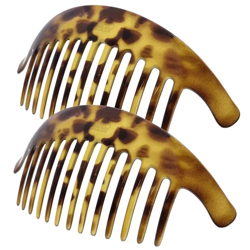 Camila Paris CP2877/2 French Hair Side Combs, Tokyo, Interlocking Combs French Twist Hair Combs, Strong Hold Hair Clips for Women Bun Chignon Up-Do, Styling Girls Hair Accessories, Made in France - color: Tokyo