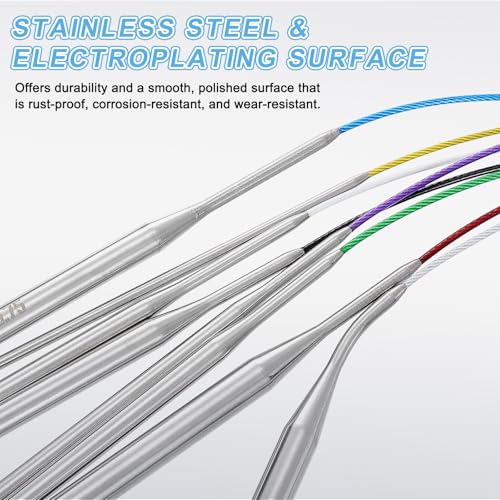 HARFINGTON Knitting Needles Size US 7(4.5mm) Circular Needle 31 Inch(80cm) Round Metal Stainless Steel Needle with Needles for Handmade Projects DIY Knitting - size: Size-US-7-(4.5mm) x 80cm