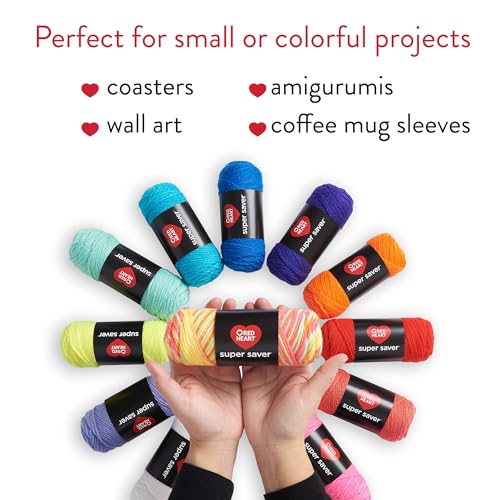 Red Heart Super Craft Kit Brights, Yarn for Crocheting and Knitting - size: 1116 yards