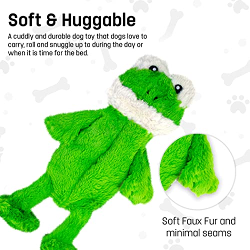 FGA MARKETPLACE Frog-Grey Rabbit Flat NO Stuffing NO Squeak Plush Dog Toy, Funny Style Will Entertain Your Pet for Hours, Recommended for Small and Medium Dog 21 INCH Long - color: FROG GREY RABBIT