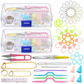 2 Pack New Basic Knitting Tools Accessories Supplie with Case Knit Set Lot | Knitting Supplies Set with Stitch Markers Plastic Sewing Needles Cable Needles for Sewing and Weaving,Includes 182PCS