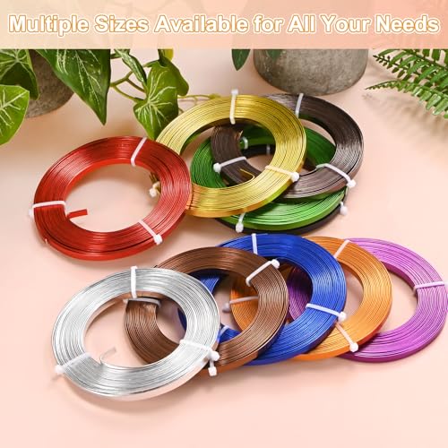 M METERXITY 1-Pack Flat Aluminum Wire, 5mm Wide x 16.4ft/5m Bendable Anodized Craft Wire for Jewelry Making/DIY Bezel Sculpting Crafting/Art Supplies [Dark Brown] - color: Dark Brown, size: 5mm Wide x 16.4ft/5m