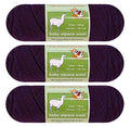 Baby Alpaca Wool Blend Yarn Worsted Weight 3 skeins (100g/each) Fashion Collection Art Crafts Crochet and Knitting Sunny Cat Premium Brand (Eggplant) - color: 32 Eggplant