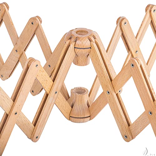 Beechwood Yarn Swift, Wooden Umbrella Hank Holder for Knitting | Steamed beech umbrella swift holds a full hank taut, spins freely, folds flat, tabletop clamp included. - color: Beechwood, size: Umbrella Swift