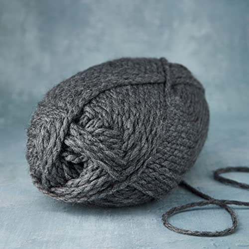 Loops & Threads Charisma Yarn - Multicolor Yarn for Knitting, Crochet, Weaving, Arts & Crafts - Charcoal, Bulk 6 Pack - color: Charcoal