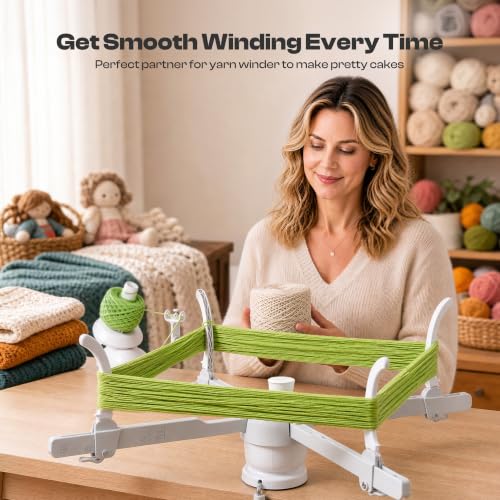 Caydo Electric Yarn Swift Y1 Pro, Umbrella Holder for Skeins, Two Functions | Automatic Sweater Unraveling Machine for Used Yarn Recycling, Premium ABS Plastic Design, Ideal Helper for Knitting Lovers - color: Swift Gray White