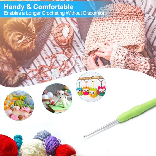 Vodiye 10pcs Crochet Hooks, Professional Extra Long 2mm, Ergonomic Handle, Crochet Needle for Beginners & Experienced Lovers - size: 10pcs - 2mm