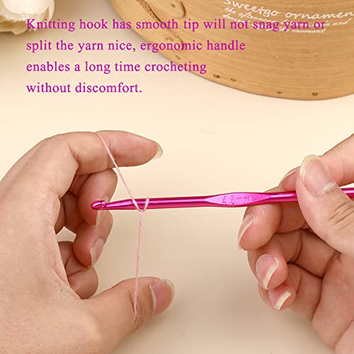 Iuuidu 4.5mm Aluminum Crochet Hook, Smooth Crochet Needles | Crochet Hooks for Arthritic Hands, Knitting Needles for Yarn Craft, Great Handmade DIY Present for Friends, Random Color - color: Aluminum Crochet Hook, size: 4.5mm