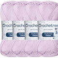 Mercerized Cotton Yarn – Fingering Weight 4-Ply, Each 1.76 oz (50g) / 136 yds (125 m), High-Gloss, Anti-Splitting, Fade-Resistant for Crochet & Knitting, Orchid Bouquet (Pack of 4) - color: Orchid Bouquet