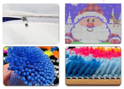 YOOTOM Dog Latch Hook Pillow Kits,Crochet Cushion Making Crafts | 17"x17" Pre-printed Latch Hook Kits,All-in-one DIY crochet Pillow Cover Making Crafts for Adult Beginners - color: Dog B