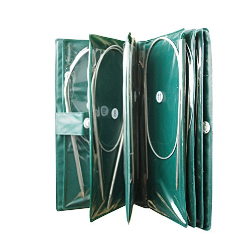 SWEEGICC 11sizes 48 inch(120cm) Stainless Steel Circular Knitting Needles in case 1.5mm-5mm