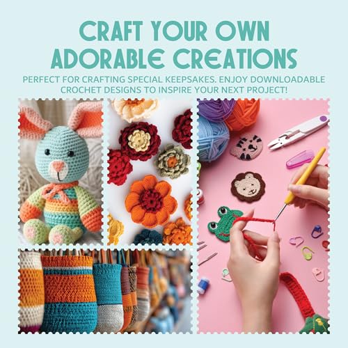 Mira HandCrafts Crochet Kit for Beginners - Essentials Set with 12 Acrylic Yarn Skeins and Other Knitting Accessories, Including Ruler, Hooks, Needles, Stitch Holders, Row Counters, Measuring Tape - size: 12 Pack Kit