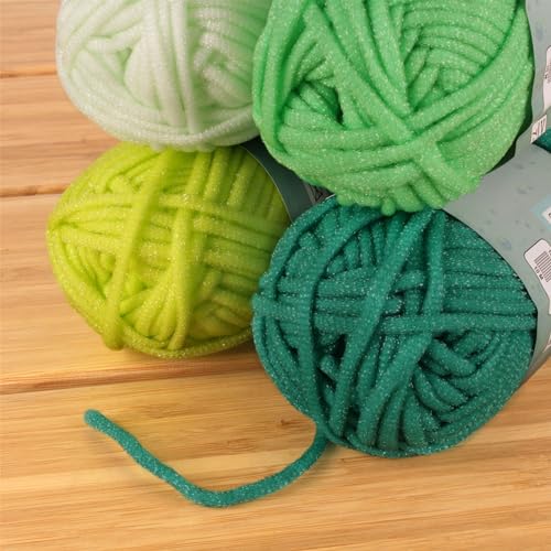 JubileeYarn Spongy Dish Yarn, Shades of Green, 50g/Skein, 4 Skeins | Chunky, Nylon, Dishcloth - color: Shades of Green, size: 4 Skeins