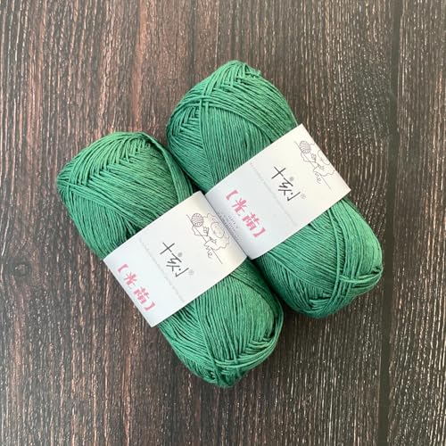 Linen Rayon Lyocell Blend Yarn, Superfine Fingering Weight (1), 150g/5.29oz (3 Strands, 50g/230yds per Strand)- 17 Emerald Green - color: SM17-Emerald Green