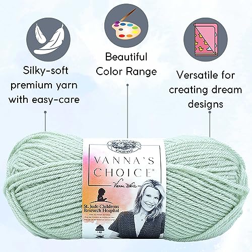 Lion Brand Yarn Vanna'S Choice 860-178 Sea Glass | 3 Skeins, Same Dye Lot, Project Bag, CYC #4 Worsted, 100% Acrylic, Ideal for Crochet, Knitting Blankets, Hats, Scarves - color: 860-178-Sea Glass