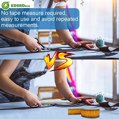 EDSRDRUS 3 Pack Ruler Tape 1/2, 1, 1-1/2 inch Masking Tape Measure, Repeating 12inch Imprint Adhesive Tape Measure, No Residue & Waterproof Ruler Tape for Painting, Sewing & DIY (Yellow) - color: Yellow, size: (1/2in+1in+1-1/2in) * 67Yard