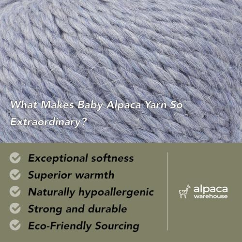 100% Baby Alpaca Yarn 6 Skeins 300g Bulky Weight Knitting Crochet H.S. Blue | Made in Peru with natural warmth and softness featuring 324yd of premium fiber ideal for scarves shawls sweaters and more - color: Heather Sky Blue, size: Bulky - 6 Skeins
