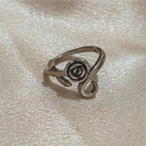 KYLELOVE 4 Pcs Adjustable Aluminium Crochet Yarn Tension Ring for Crocheting, Modern Knitting Ring for Finger Tensioner Loop, Cat Peacock Rose and Butterfly Design - color: 4 Pcs Rose and Butterfly