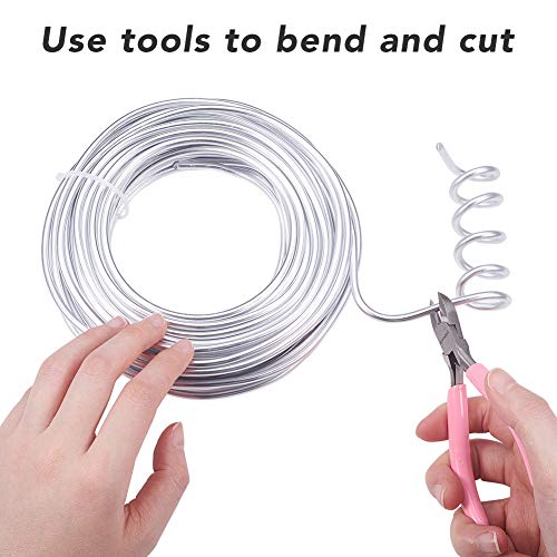 BENECREAT 52 Feet 6 Gauge Silver Aluminum Wire Bendable Metal Sculpting Wire for Bonsai Trees, Floral, Skeleton Making, Home Decors and Other Arts Crafts Making - color: Silver (6 Gauge, 52 Feet), size: 6 Gauge