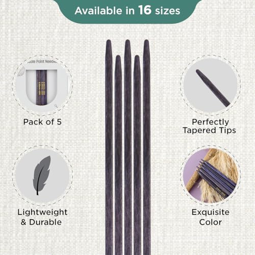 KnitPro J’Adore Cubics Double Pointed Needles 6" (15cm) | US Size 1 (2.25mm) - size: US 1 (2.25mm)