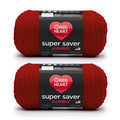 Red Heart Super Saver Jumbo Yarn for Crocheting, Cherry Red, 2-Pack - color: Cherry Red, size: 2-Pack
