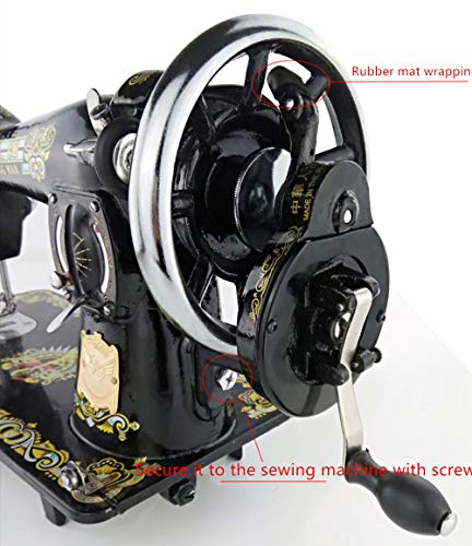 Sewing Machine Hand Crank Compatible with Singer Spoked Wheel Treadle Sewing Machines 15 Class 127,128,28, 66, 99
