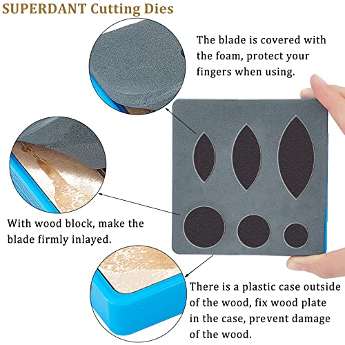 SUPERDANT Leather Earrings Cutting Dies Triple Leaf Round Leather Die Cuttings Layered Earrings Embossing Wood Die Cutter Cutting Machine Die Cuts for DIY Crafters 6 Shapes Cuts - color: Triple Leaf Round