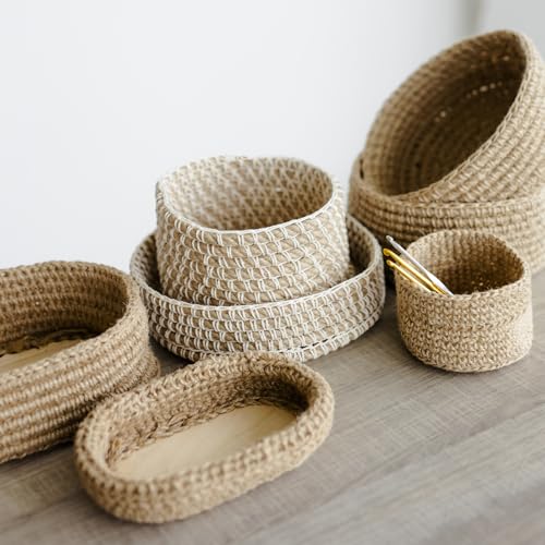 PATIKIL Basket Wood Bottom 6" x 6", Round Natural Wood Base Crochet Bag Shaper for DIY Basket Bag Craft Knitting Making Weaving Supplies, Wooden (Hole: 6mm) - size: 6" x 6"