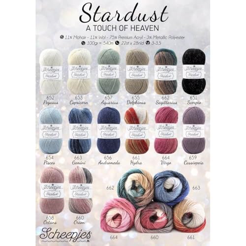Scheepjes Stardust Yarn 100 g Skein – Shade 662 Sagittarius, Green Beige