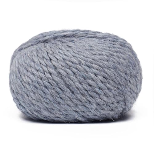 100% Baby Alpaca Yarn 3 Skeins 150g Bulky Weight Knitting Crochet H.S. Blue | Made in Peru with natural warmth and softness featuring 162yd of premium fiber ideal for scarves shawls sweaters and more - color: Heather Sky Blue, size: Bulky - 3 Skeins