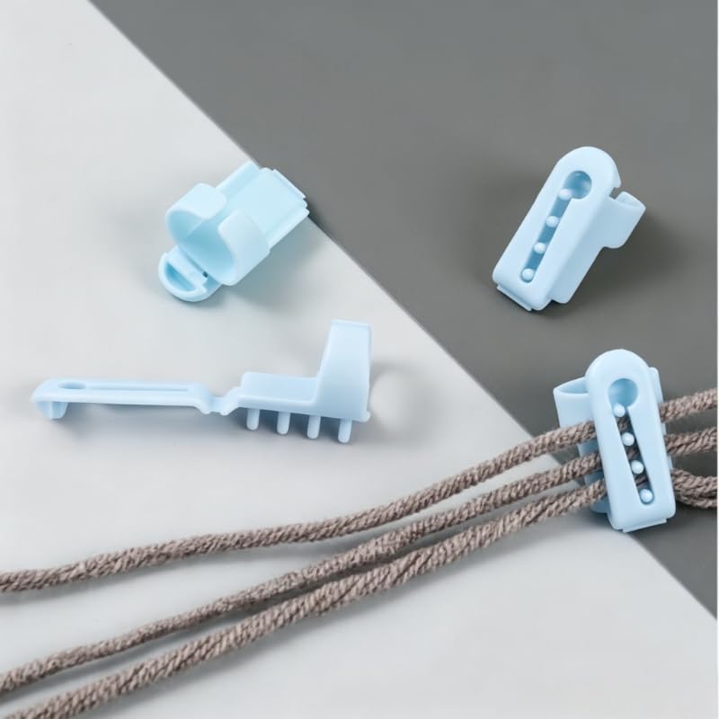 1pc Finger Yarn Splitter Plastic Multi Color Yarn Guide Threader for Hand Knitting and DIY Weaving Crochet Tool (Blue) - color: blue