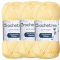 Premium Mercerized Cotton Yarn for Crochet & Knitting – Fingering Weight 4-Ply, 50g (1.76 oz) / 125 m (136 yds), High-Gloss, Anti-Splitting, Fade-Resistant Cotton, Elfin Yellow (Pack of 3) - color: Elfin Yellow