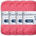 Mercerized Cotton Yarn – Fingering Weight 4-Ply, Each 1.76 oz (50g) / 136 yds (125 m), High-Gloss, Anti-Splitting, Fade-Resistant for Crochet & Knitting, Azalea Pink (Pack of 4) - color: Azalea Pink