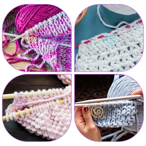 12 PCS Spiral Cable Knitting Needles, Cable Needles for Knitting Bent Tapestry Needles Knitting Tools for Yarn Sewing Cables Needle Shawl Pin for Beginners