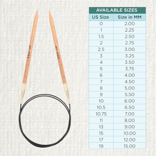 KnitPro Basix Beech Fixed Circular Needles 47" (120cm) | US Size 9 (5.5mm) - size: US 9 (5.5mm)