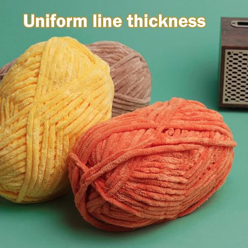 Baby Blanket Yarn for Crocheting Soft, #6 Yellow Super Bulky Chenille Yarn | 1 Pack of 87 Yds, 3.5 Oz Plush Chunky Yarn for Crocheting, Thick Fluffy Velvet Yarn for Crochet Knitting Blankets, Amigurumi - color: Goose Yellow