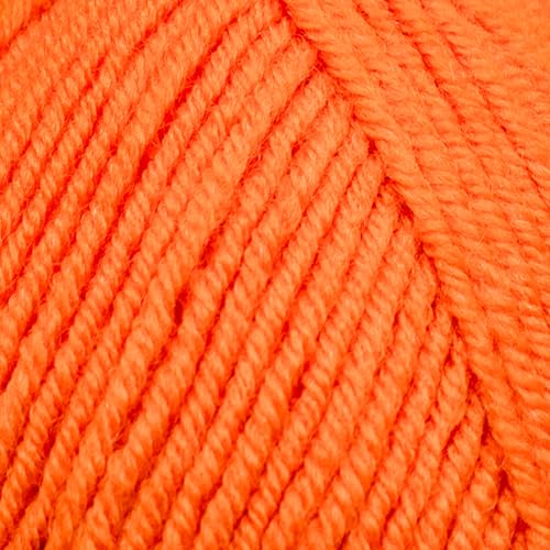 Estako Star-DK Soft Yarn for Crocheting, DK Weight 3, 4-Pack, Orange | 75% acrylic 25% wool, 4 skeins, 400 g, 1224 yds, amigurumi, granny squares, socks, beanies, mittens, plush toys - color: 32192 - Orange, size: Pack of Four