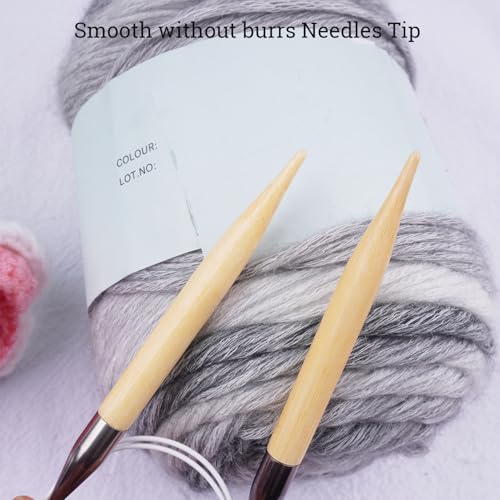 Weabetfu 32inch Bamboo Circular Knitting Needles US Size 7(4.5mm) | Premium Circular Needles Handmade DIY and Any Weave Yarn Projects,Include Knitting Accessories - size: US 7(4.5mm)