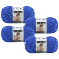 Skinny Chenille Yarn for Crocheting, #2 Blue Thin Baby Blanket Plush Yarn | 4 Pack of 158 Yds, 1.7 Oz Sport Fingering Weight Fine Yarn, Soft Fluffy Velvet Yarn for Crochet knitting Blankets, Amigurumi - color: Blue