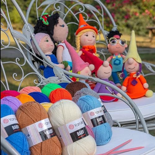 YarnArt Baby 100% Acrylic Knitting Yarn – 50g (150m) | Ultra-Soft & Lightweight | Baby & Kids’ Sensitive Skin Safe | Durable & Easy to Work with | Perfect for Knitting & Crochet (Baby, 856) - color: Aqua, style: Baby