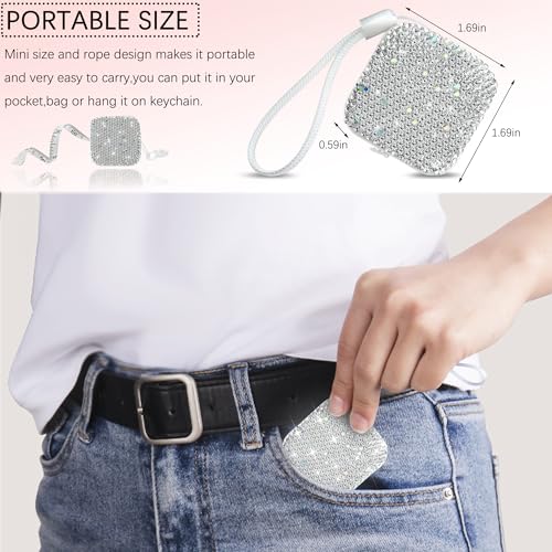 SlowVibes Bling White Diamond Retractable Body Measuring Tape, 60 Inch | Dual-sided vinyl cloth tape with rope for waist, fabric,body measurements, sewing, tailor,knitting, weight loss - color: White