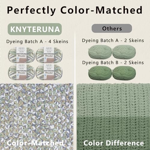 #6 Super Bulky Blanket Yarn for Crocheting - 4 Skeins(Each 10.5oz/300g, 220yds/201m), Chunky Chenille Thick Plush Big Soft Yarn for Crocheting Knitting Blankets, Forest & Sage & Mint - color: Tie Dye Forest & Sage & Mint