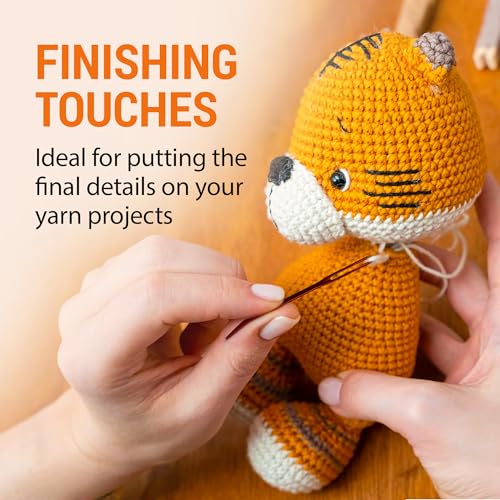 VONEEDL 20 PCS Bent Tip Tapestry Needles with Large Eye - Yarn Blunt Steel Knitting Needles in Storage Box - Perfect for Crochet, Weaving, Darning, DIY, and Crafting - size: 20 pcs