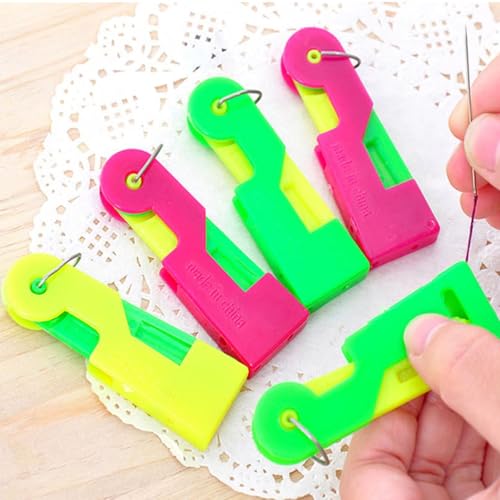 Automatic Needle Threader, DIY Hand Sewing Machine, Sewing Thread, for Embroidery, Cross Stitch Craft, 3PCS, (Random Color) - color: 3 PCS