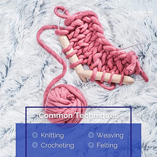 Revolution Fibers | Premium Super Bulky Merino Yarn | 100-Grams of 100% Wool Yarn Chunky Weight, Thick Wool Yarn for Knitting, Crochet, Baby Blanket, Dyed, Felting, Weaving (Mulberry) - color: Mulberry