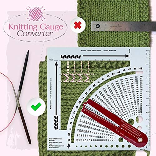 Knitting Gauge Converter Tool Knitting Counter Calculator Density Ruler for Knitting Works Crafts