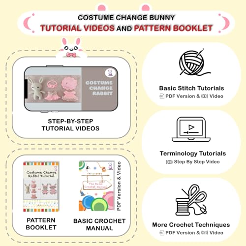 LoopMap Amigurumi Crochet Kit for Beginners with Removable Dress & Video Tutorials, DIY Bunny Making Kit Includes Premium Yarn & Tools, Creative Gift for Adults Teens (Yellow) - color: bunny-yellow