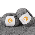 Merino Wool Yarn for Knitting & Crocheting - 35% Wool, 65% Acrylic - color: Dark Gray, size: 2 Ball